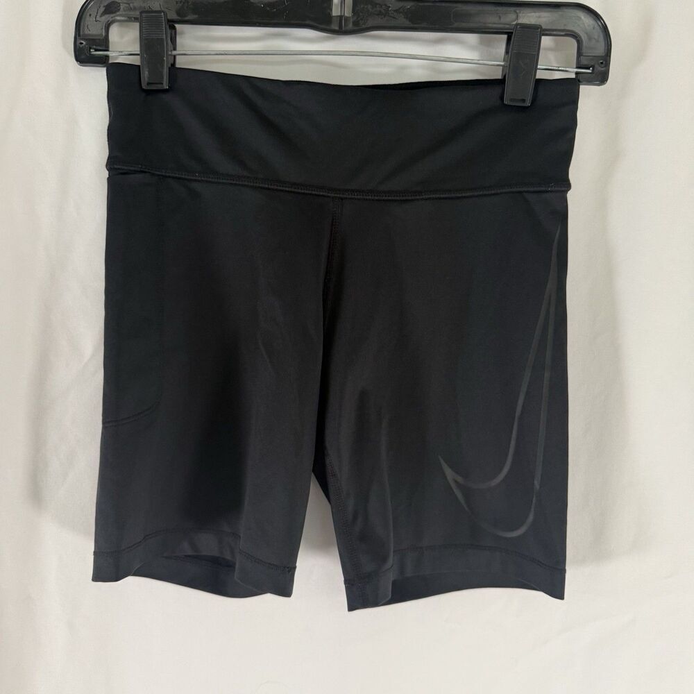 Nike Compression Shorts Women's XS Black Logo Drawstring Elastic Waist Stretch